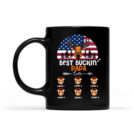 Best Buckin Papa In The World Personalized Mug For Dad Father Grandpa