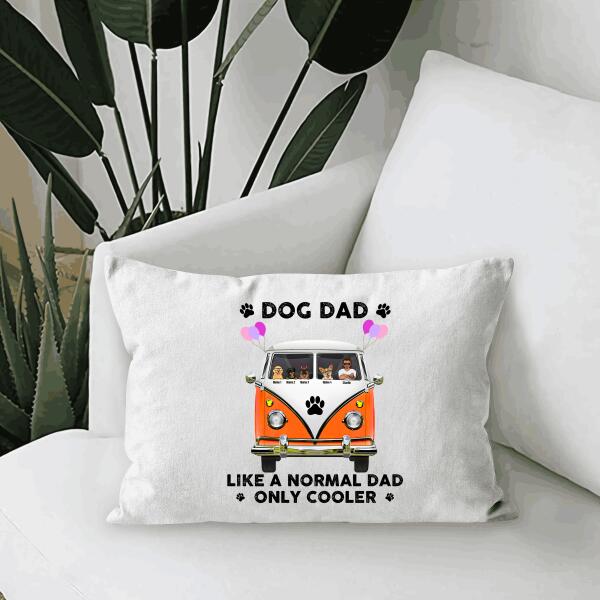 Dog Dad Like A Normal Dad, Only Cooler Personalized Canvas Throw Pillow