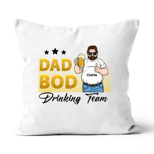 Dad Bod Drinking Team Personalized Canvas Throw Pillow