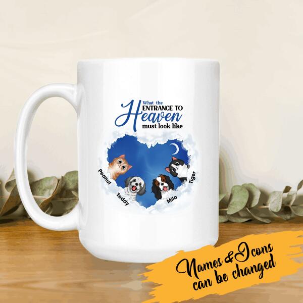 Entrance To Heaven Dogs Cats Personalized Mug, Best Gift For Dogs Cats Lovers