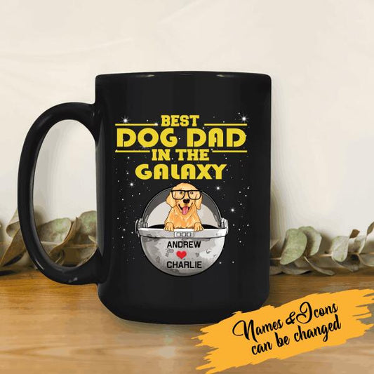 Best Dog Dad In The Galaxy Personalized Mug, Best Gifts For Dog Lovers