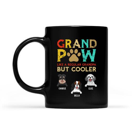 Personalized Dog Mug Grandpaw Regular Cooler Grandpa Dad, Gifts for Dog Lovers