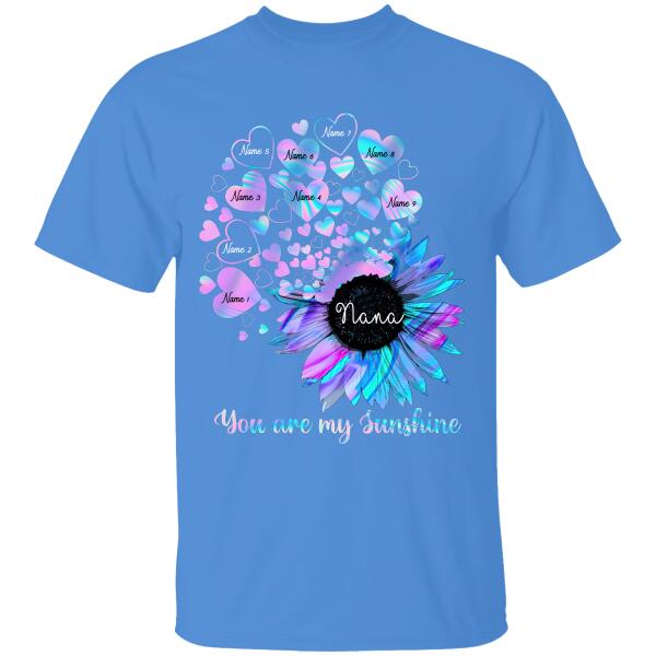 Mom Grandma Little Sunshine Personalized T-Shirt, Gift  For Family