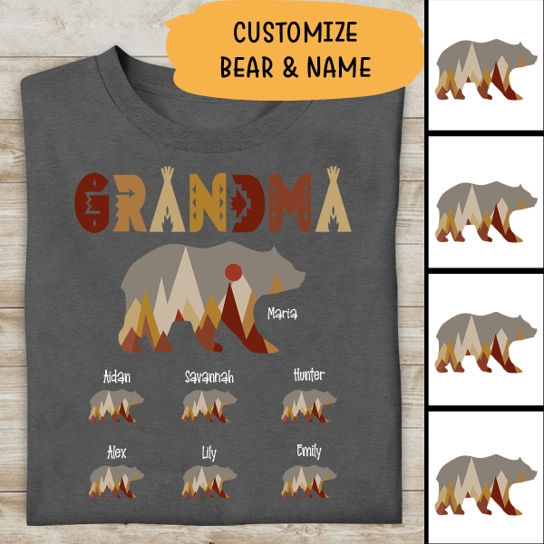 Grandma Bear Mama Personalized T-shirt Special Gift For Gigi