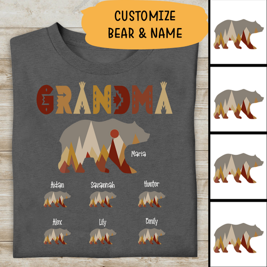 Grandma Bear Mama Personalized T-shirt Special Gift For Gigi