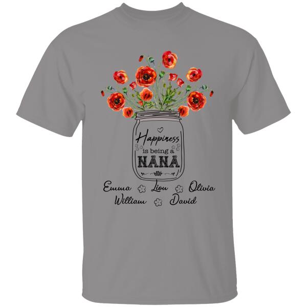 Happyness Is Being A Nana Personalized T-shirt Special Gift For Mom Mother Grandma