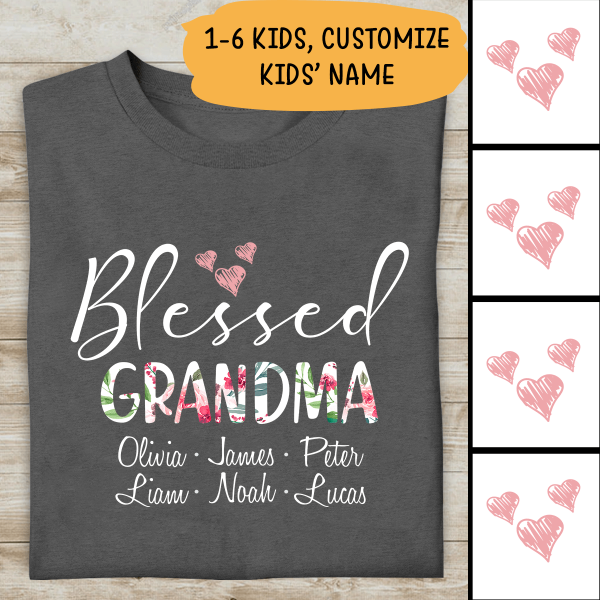 Blessed Grandma Personalized T-shirt Special Gift For Mother Mom Grandma