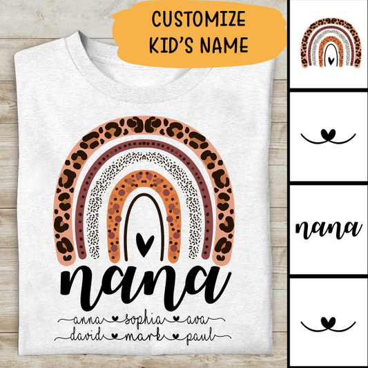 Rainbow Nana Personalized T-shirt Special Gift For Grandma Nana Mother