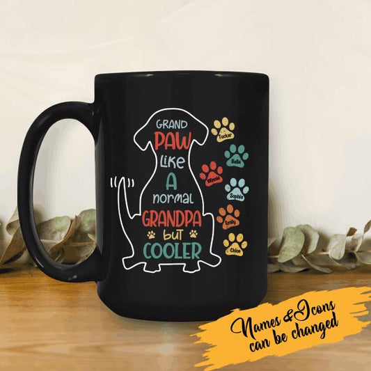 Grand Paw Like A Normal Grandpa Personalized Mug For Dog Lover Papa Father