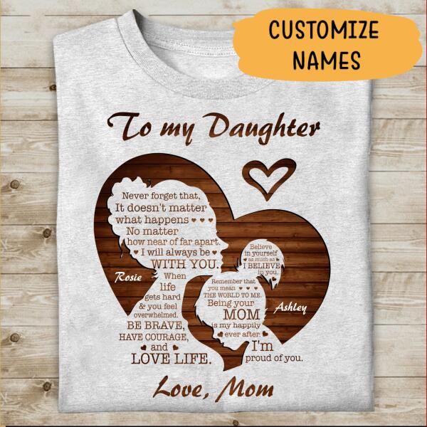 To My Daughter Personalized T-Shirt, Poster, Mug, Canvas Throw Pillow, Best Gifts For Mother And Daughter