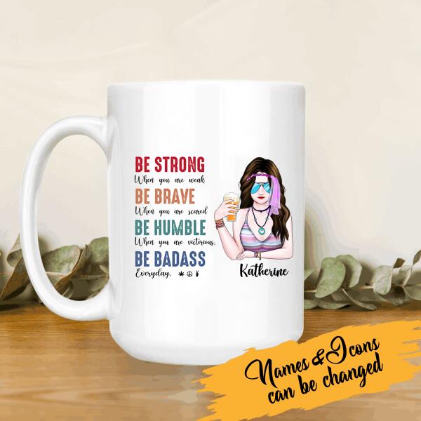 Be Badass Hippie Girl Personalized T-Shirt, Mug, Canvas Throw Pillow, Poster, Special Gifts For Hippie Lovers