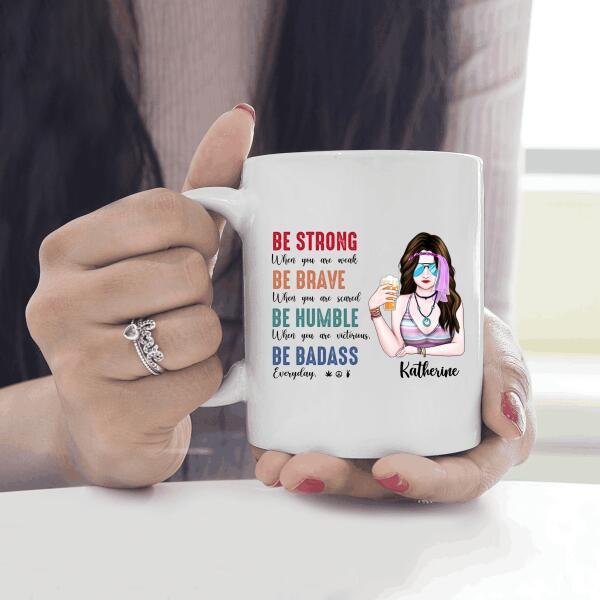 Be Badass Hippie Girl Personalized T-Shirt, Mug, Canvas Throw Pillow, Poster, Special Gifts For Hippie Lovers