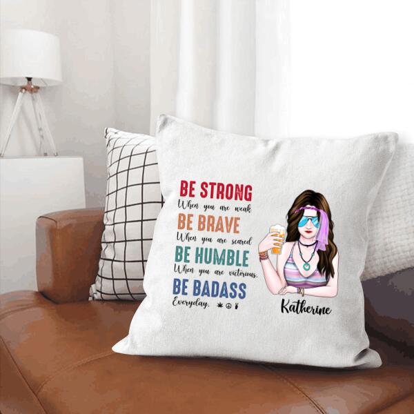 Be Badass Hippie Girl Personalized T-Shirt, Mug, Canvas Throw Pillow, Poster, Special Gifts For Hippie Lovers