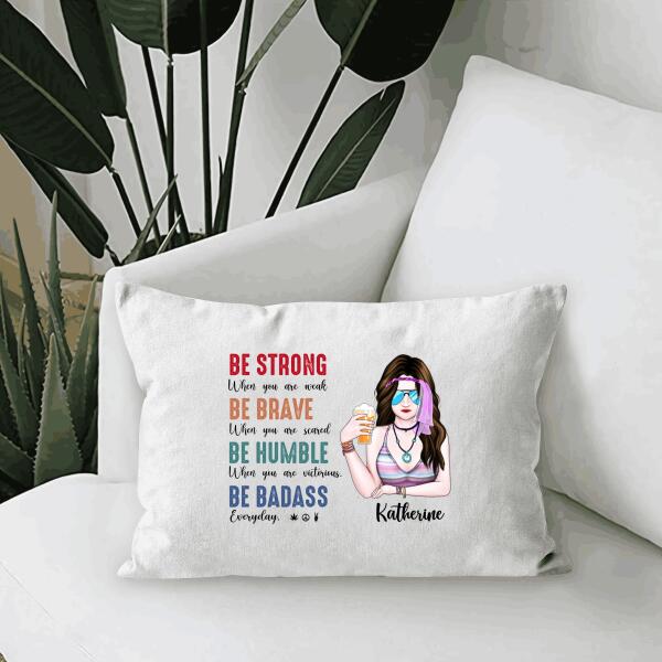 Be Badass Hippie Girl Personalized T-Shirt, Mug, Canvas Throw Pillow, Poster, Special Gifts For Hippie Lovers