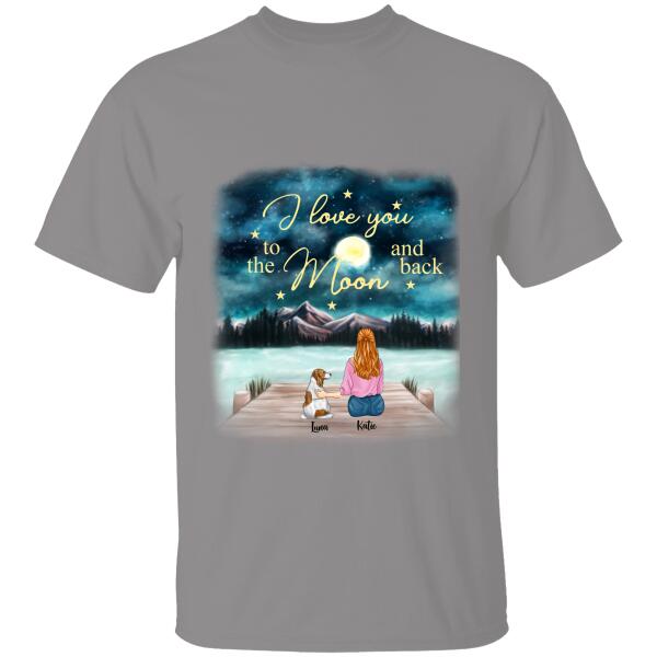 I Love You To The Moon And Back Personalized T-Shirt, Mug, Matte Canvas, Canvas Throw Pillow, Special Gifts For Dog Lovers