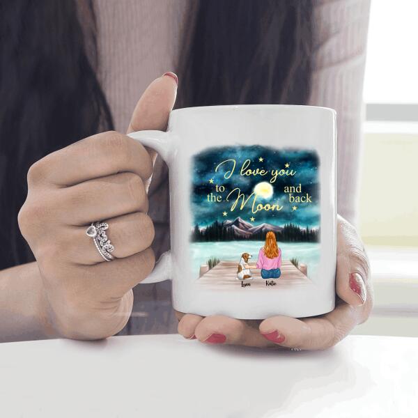 I Love You To The Moon And Back Personalized T-Shirt, Mug, Matte Canvas, Canvas Throw Pillow, Special Gifts For Dog Lovers