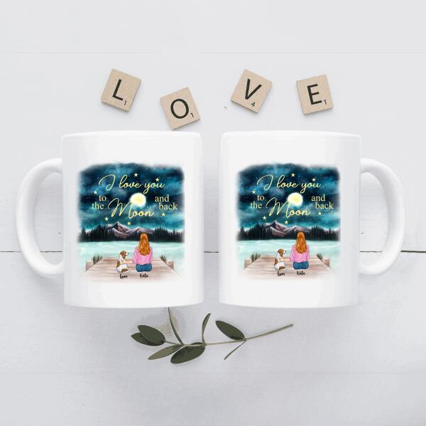 I Love You To The Moon And Back Personalized T-Shirt, Mug, Matte Canvas, Canvas Throw Pillow, Special Gifts For Dog Lovers
