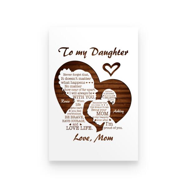 To My Daughter Personalized T-Shirt, Poster, Mug, Canvas Throw Pillow, Best Gifts For Mother And Daughter