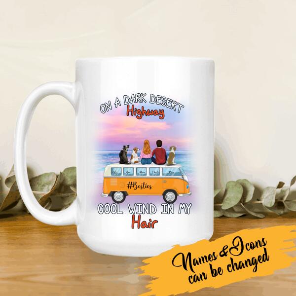 On A Dark Desert Highway Cool Wind In My Hair Pesonalized T-Shirt, Mug, Poster, Best Gifts For Family, Friends And Dog Lovers