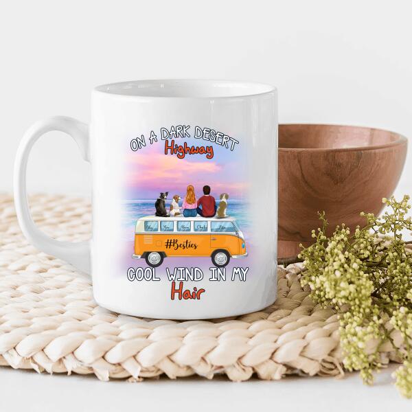 On A Dark Desert Highway Cool Wind In My Hair Pesonalized T-Shirt, Mug, Poster, Best Gifts For Family, Friends And Dog Lovers