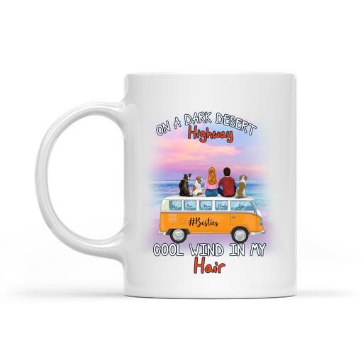 On A Dark Desert Highway Cool Wind In My Hair Pesonalized T-Shirt, Mug, Poster, Best Gifts For Family, Friends And Dog Lovers