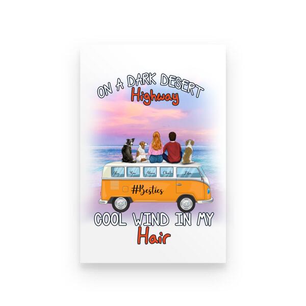 On A Dark Desert Highway Cool Wind In My Hair Pesonalized T-Shirt, Mug, Poster, Best Gifts For Family, Friends And Dog Lovers