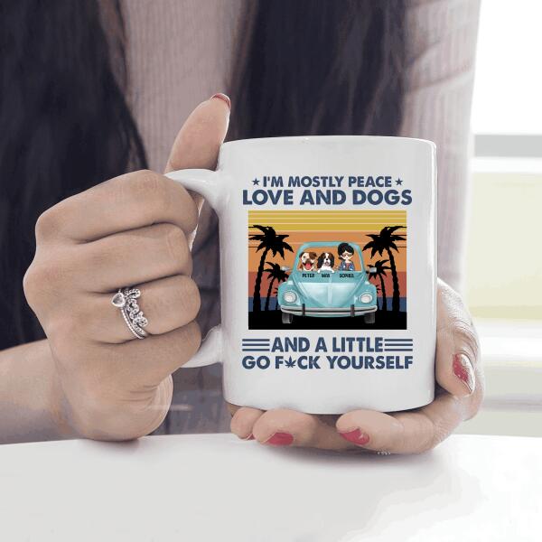 I'm Mostly Peace Love And Dog Personalized T-shirt For Dog Lover Amazing Gift For Friends