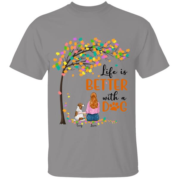 Life Is Better With A Dog Personalized T-Shirt, Mug, Canvas Throw Pillow, Canvas, Best Gifts For Mom And Dog Lovers