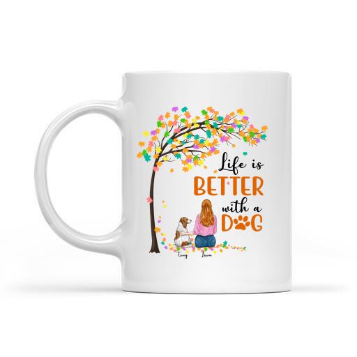 Life Is Better With A Dog Personalized T-Shirt, Mug, Canvas Throw Pillow, Canvas, Best Gifts For Mom And Dog Lovers