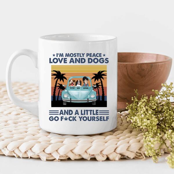 I'm Mostly Peace Love And Dog Personalized T-shirt For Dog Lover Amazing Gift For Friends