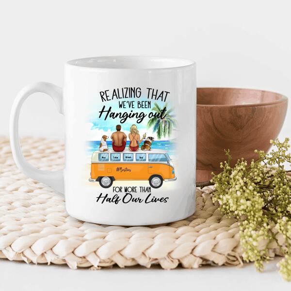 Hanging With Besties And Saying "Remember When..." Personalized T-Shirt, Mug, Poster, Canvas Throw Pillow, Special Gifts For Friends and Dog Lovers
