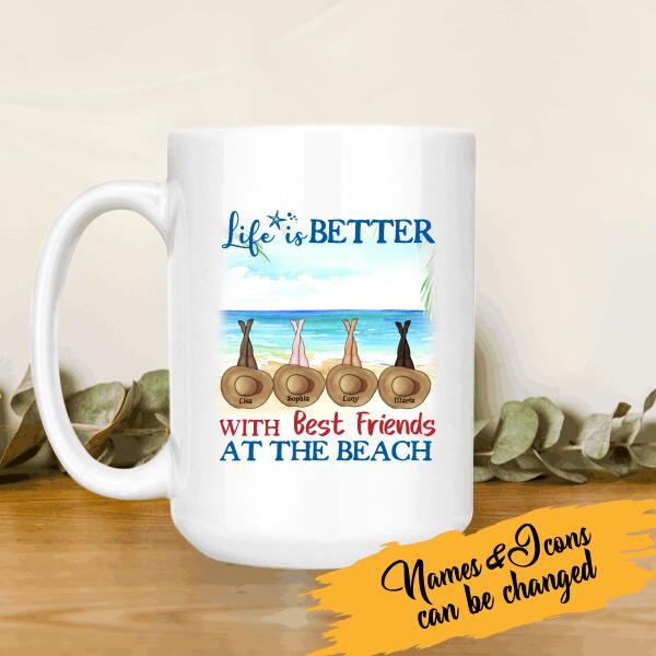 Life Is Better With Friends At Beach Personalized T-shirt Amazing Gift For You Friends Mug Poster Fleece Blanket