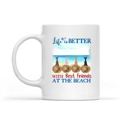 Life Is Better With Friends At Beach Personalized T-shirt Amazing Gift For You Friends Mug Poster Fleece Blanket