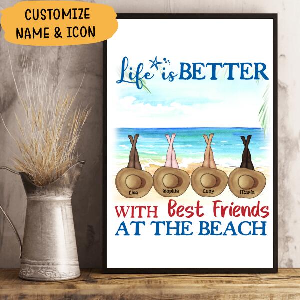 Life Is Better With Friends At Beach Personalized T-shirt Amazing Gift For You Friends Mug Poster Fleece Blanket