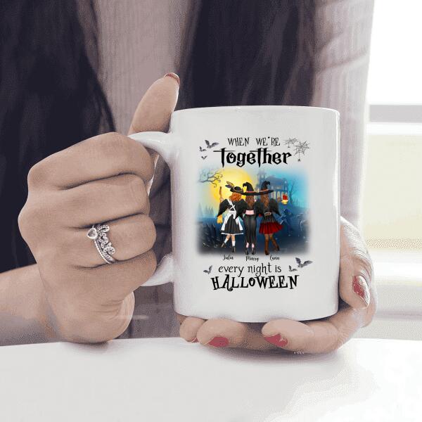 When We’re Together, Every Night Is Halloween Personalized T-Shirt, Mug, Blanket, Poster, Canvas Throw Pillow, Best Gifts For Friends And Halloween Occasion