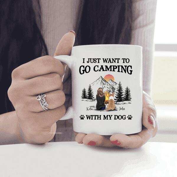 I Just Want To Go Camping With My Dog Personalized T-shirt For Dog Lovers Mom Friends