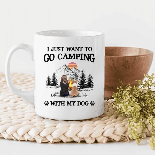 I Just Want To Go Camping With My Dog Personalized T-shirt For Dog Lovers Mom Friends