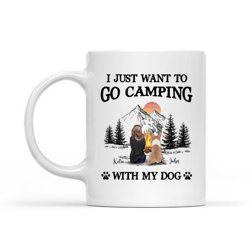I Just Want To Go Camping With My Dog Personalized T-shirt For Dog Lovers Mom Friends