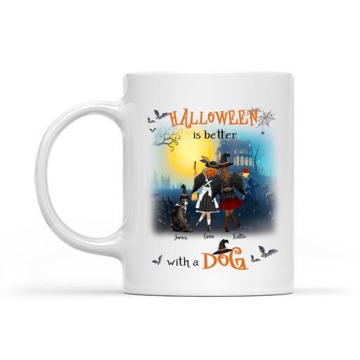 Halloween Is Better With A Dog Personalized T-Shirt, Mug, Canvas Throw Pillow, Blanket, Poster, Best Gifts For Friends, Dog Lovers And Halloween Occasion