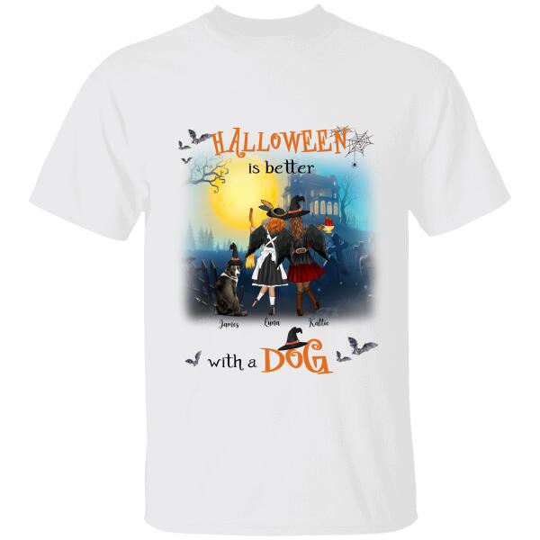 Halloween Is Better With A Dog Personalized T-Shirt, Mug, Canvas Throw Pillow, Blanket, Poster, Best Gifts For Friends, Dog Lovers And Halloween Occasion