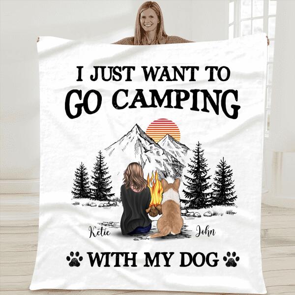 I Just Want To Go Camping With My Dog Personalized T-shirt For Dog Lovers Mom Friends
