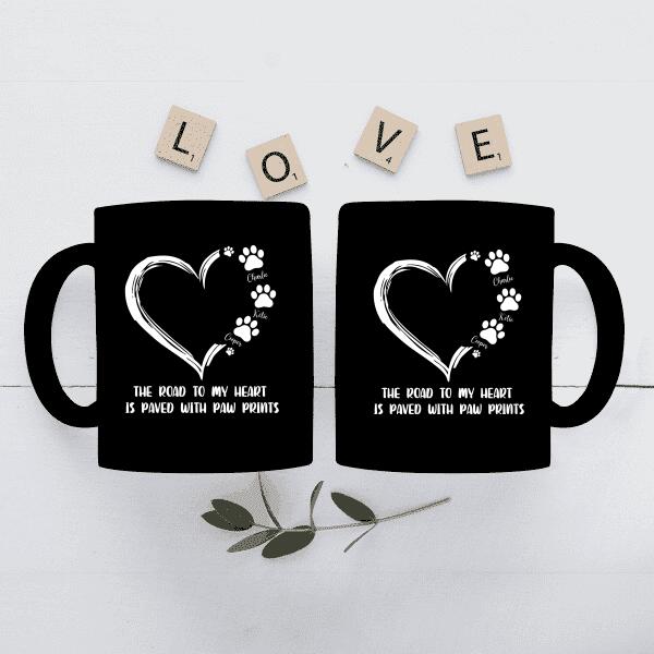 The Road To My Heart I Paved With Personalized T-shirt For Dog Lovers Special Gift For Friends Mug