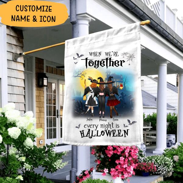 When We’re Together, Every Night Is Halloween Personalized T-Shirt, Mug, Blanket, Poster, Canvas Throw Pillow, Best Gifts For Friends And Halloween Occasion