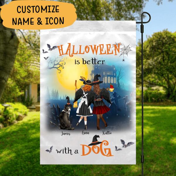 Halloween Is Better With A Dog Personalized T-Shirt, Mug, Canvas Throw Pillow, Blanket, Poster, Best Gifts For Friends, Dog Lovers And Halloween Occasion