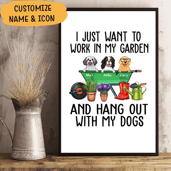 I Just Want To Work In My Garden And Hang Out With My Dogs Personalized T-shirt For Dog Lover