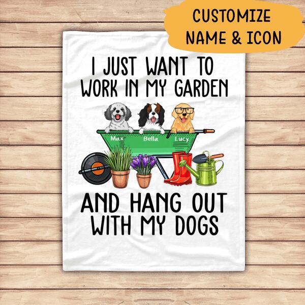 I Just Want To Work In My Garden And Hang Out With My Dogs Personalized T-shirt For Dog Lover