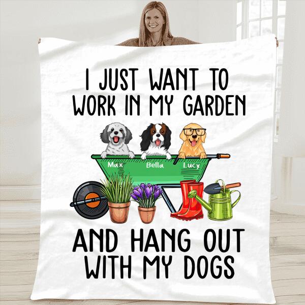 I Just Want To Work In My Garden And Hang Out With My Dogs Personalized T-shirt For Dog Lover