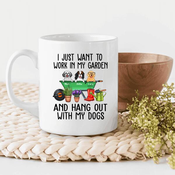 I Just Want To Work In My Garden And Hang Out With My Dogs Personalized T-shirt For Dog Lover