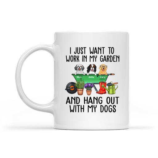 I Just Want To Work In My Garden And Hang Out With My Dogs Personalized T-shirt For Dog Lover
