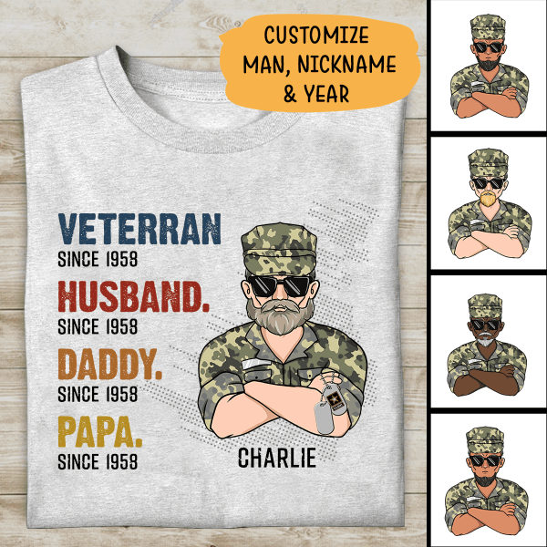Veteran Husband Daddy Papa Personalized T-shirt For You Special Amazing Gift